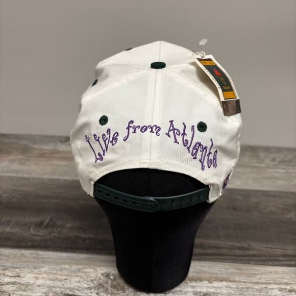 Vintage 90s The Game Atlanta Olympics Coca-Cola Live‎ From Atlanta White Cap Hat - Picture 2 of 7